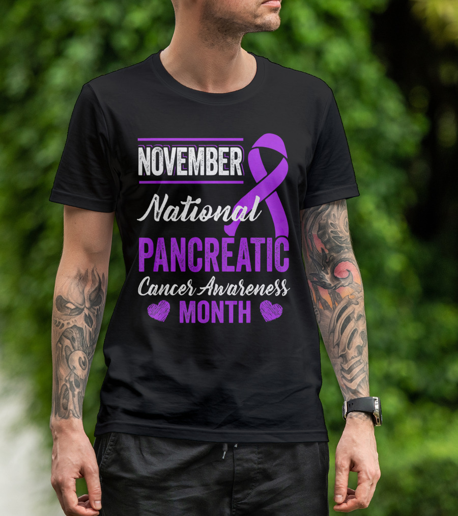 November National Pancreatic Cancer Awareness Month Purple T-Shirt