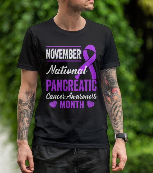 November National Pancreatic Cancer Awareness Month Purple T-Shirt