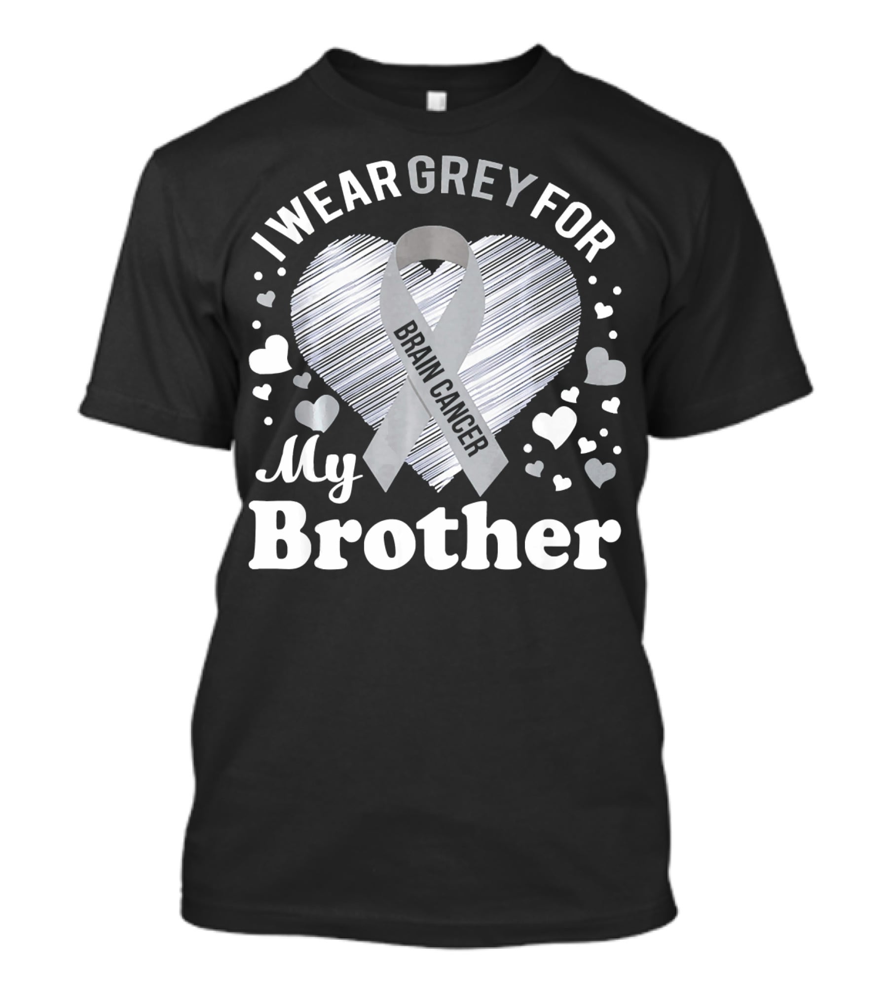 I Wear Grey For My Brother Brain Cancer Awareness T-Shirt