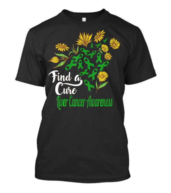 Find A Cure Liver Cancer Awareness Sunflower Ribbons T-Shirt