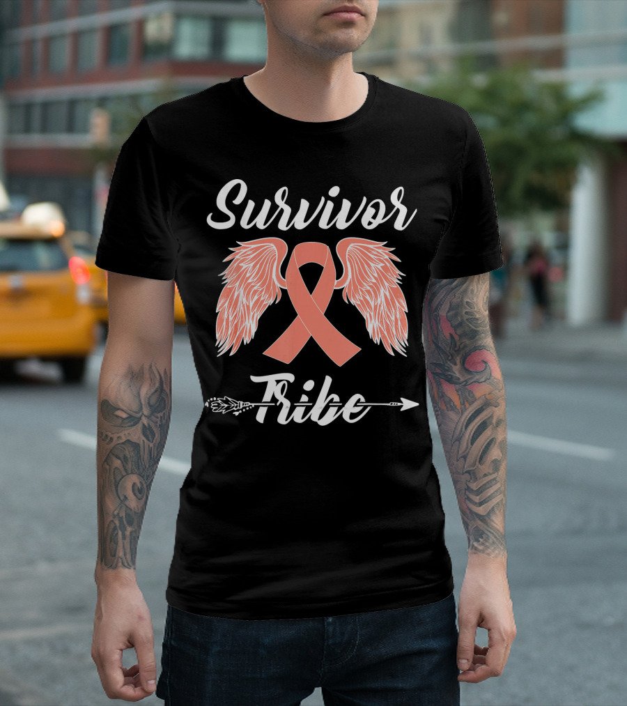 Survivor Tribe Ribbon Wings Arrow T-Shirt