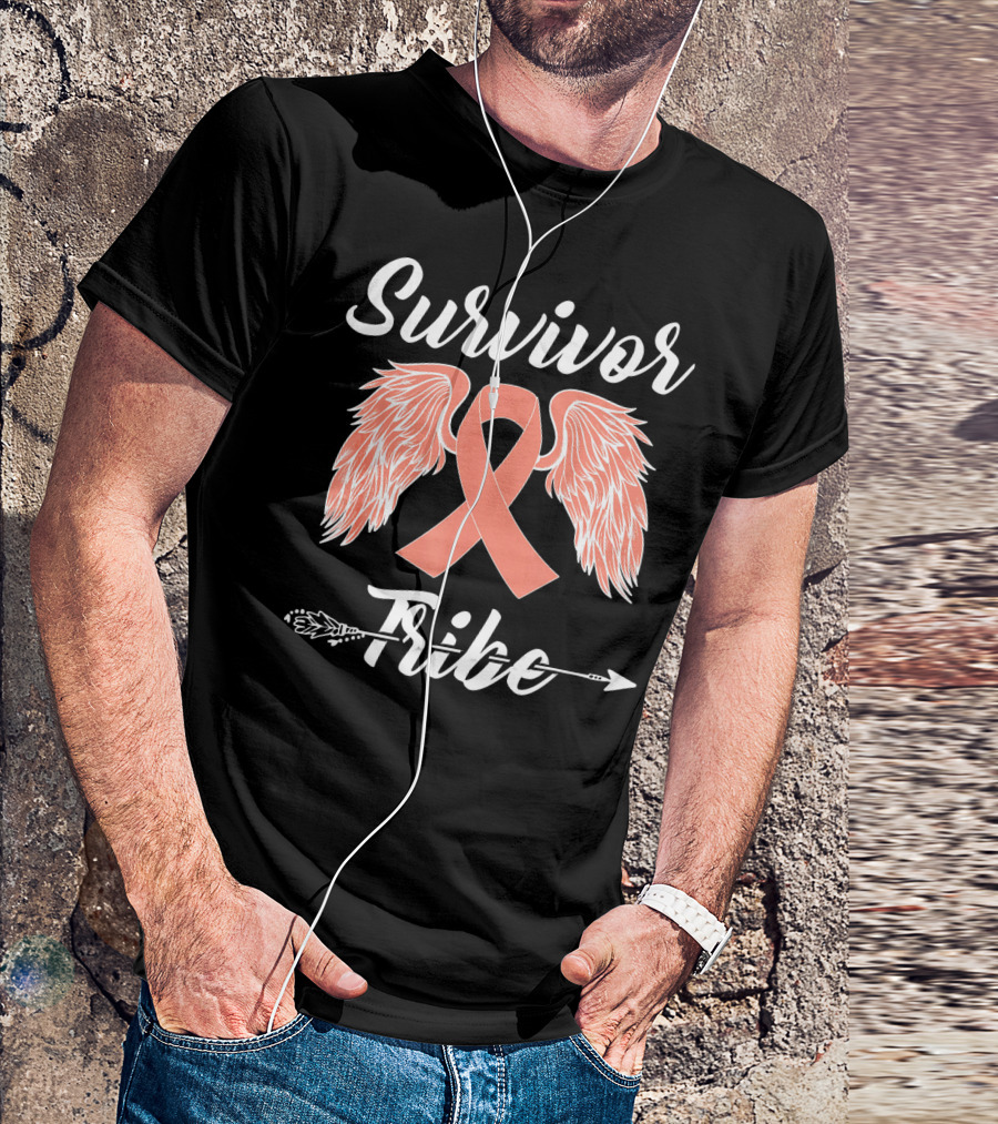 Survivor Tribe Ribbon Wings Arrow T-Shirt