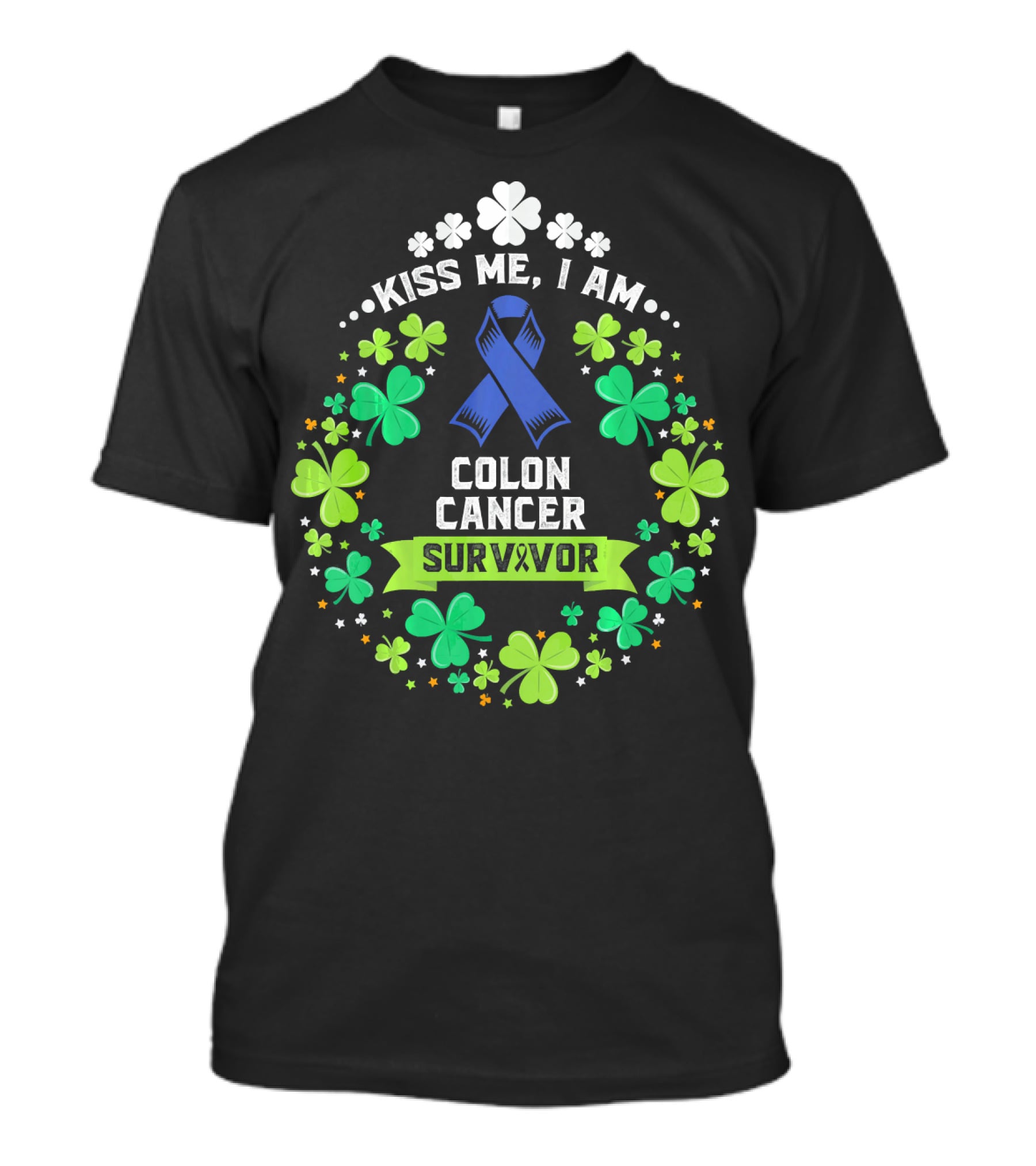 Kiss Me I Am Colon Cancer Survivor St. Patrick's Day Awareness T-Shirt