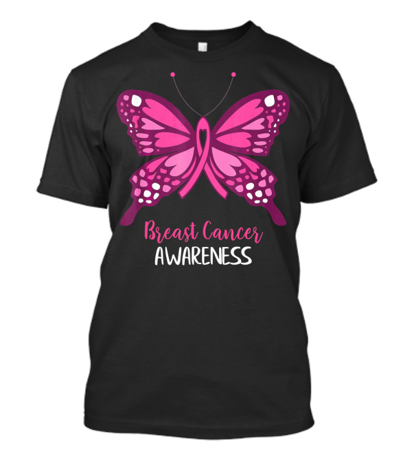 Breast Cancer Awareness Pink Butterfly T-Shirt