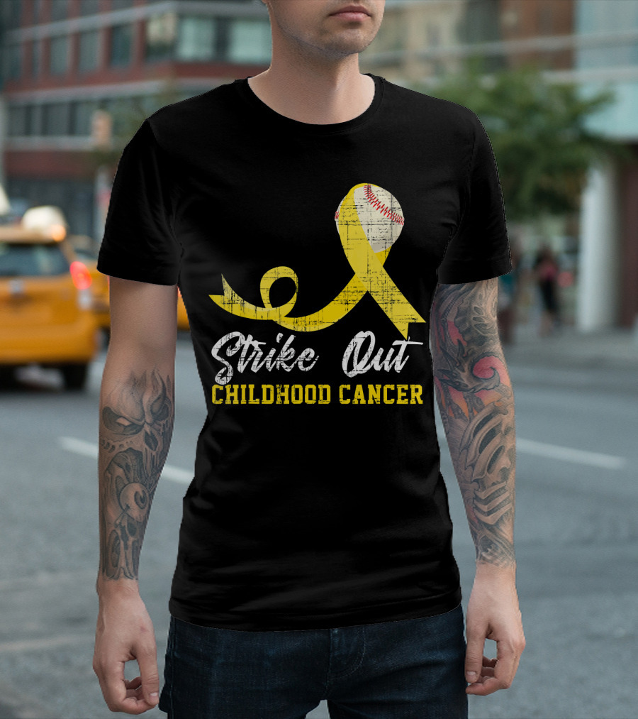 Strike Out Childhood Cancer Baseball Awareness T-Shirt