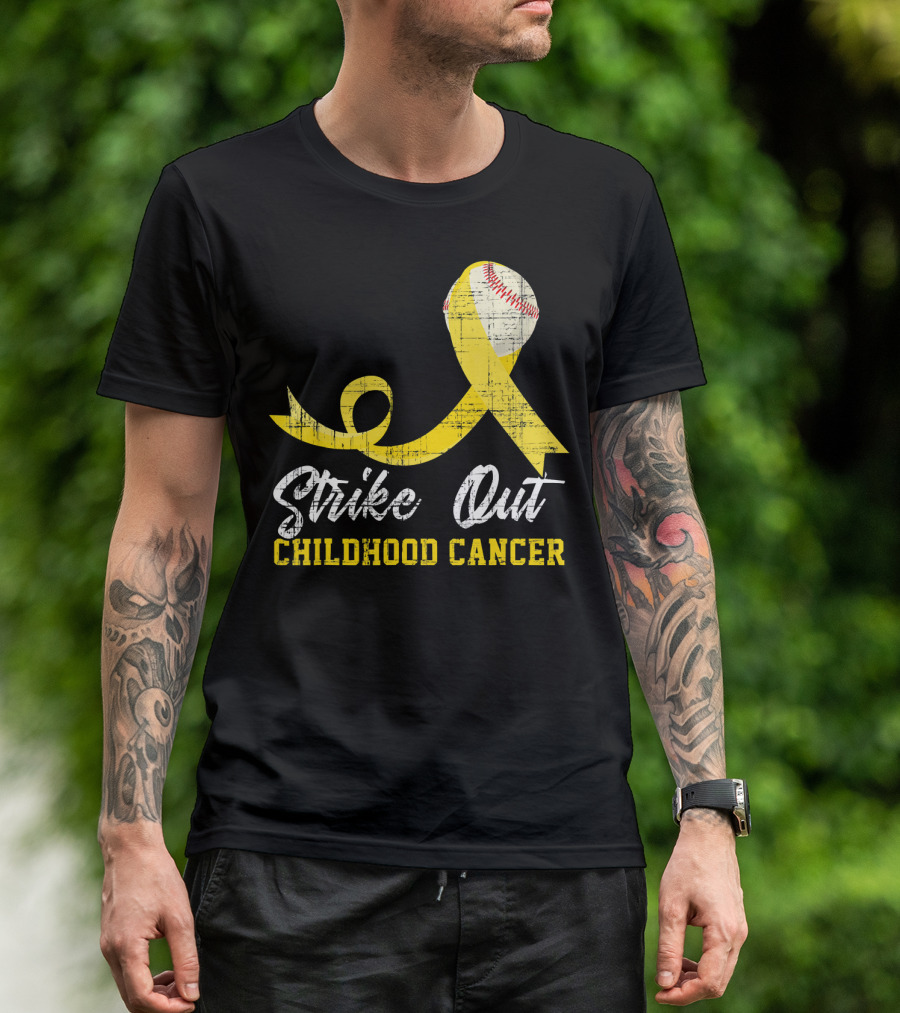 Strike Out Childhood Cancer Baseball Awareness T-Shirt