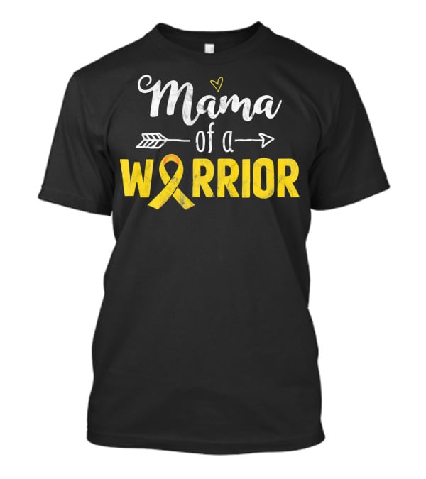 Mama Of A Warrior Childhood Cancer Awareness Yellow T-Shirt
