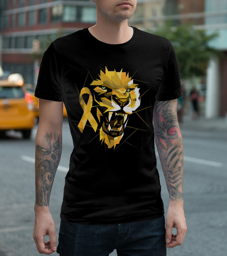 Lion Warrior Childhood Cancer Awareness T-Shirt