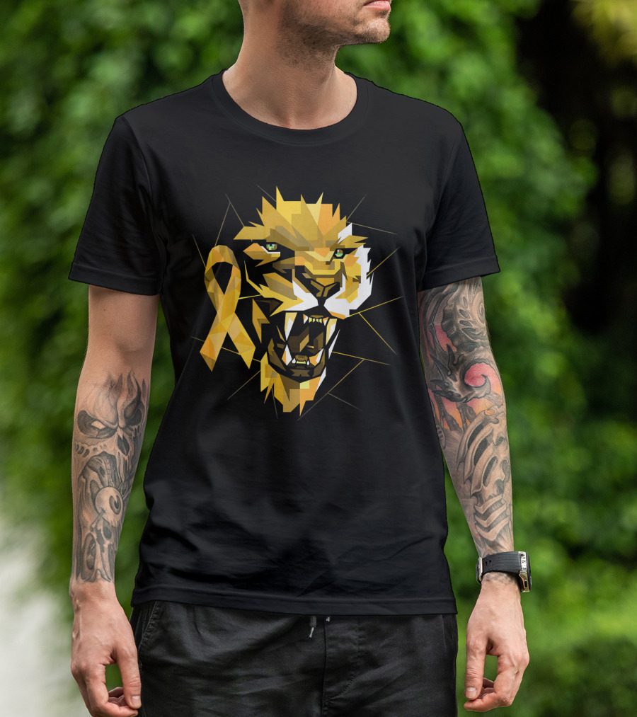 Lion Warrior Childhood Cancer Awareness T-Shirt
