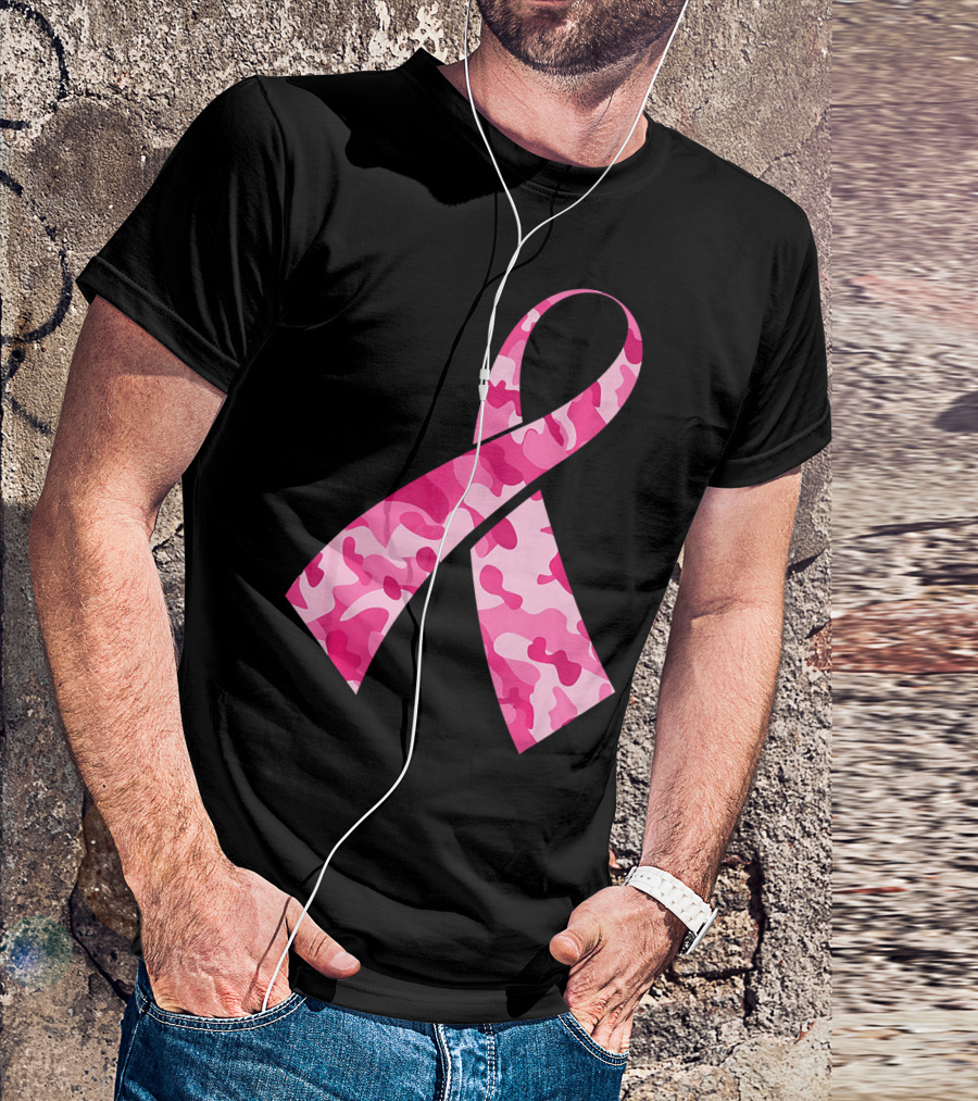 Pink Camouflage Ribbon Breast Cancer Awareness Month T-Shirt