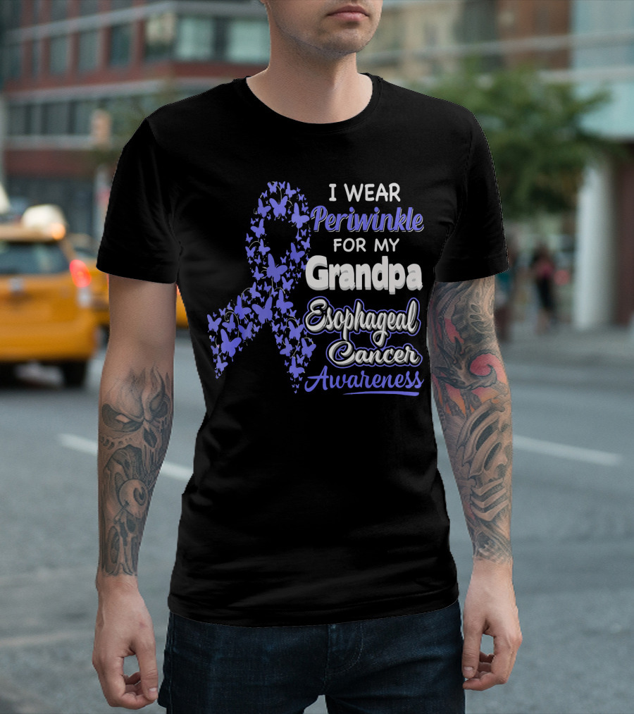 I Wear Periwinkle for My Grandpa Esophageal Cancer Awareness T-Shirt