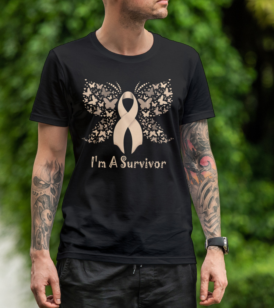 I'm A Survivor Butterfly Ribbon Endometriosis T-Shirt