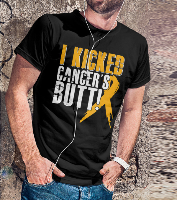 I Kicked Cancer's Butt Childhood Cancer Awareness Survivor T-Shirt