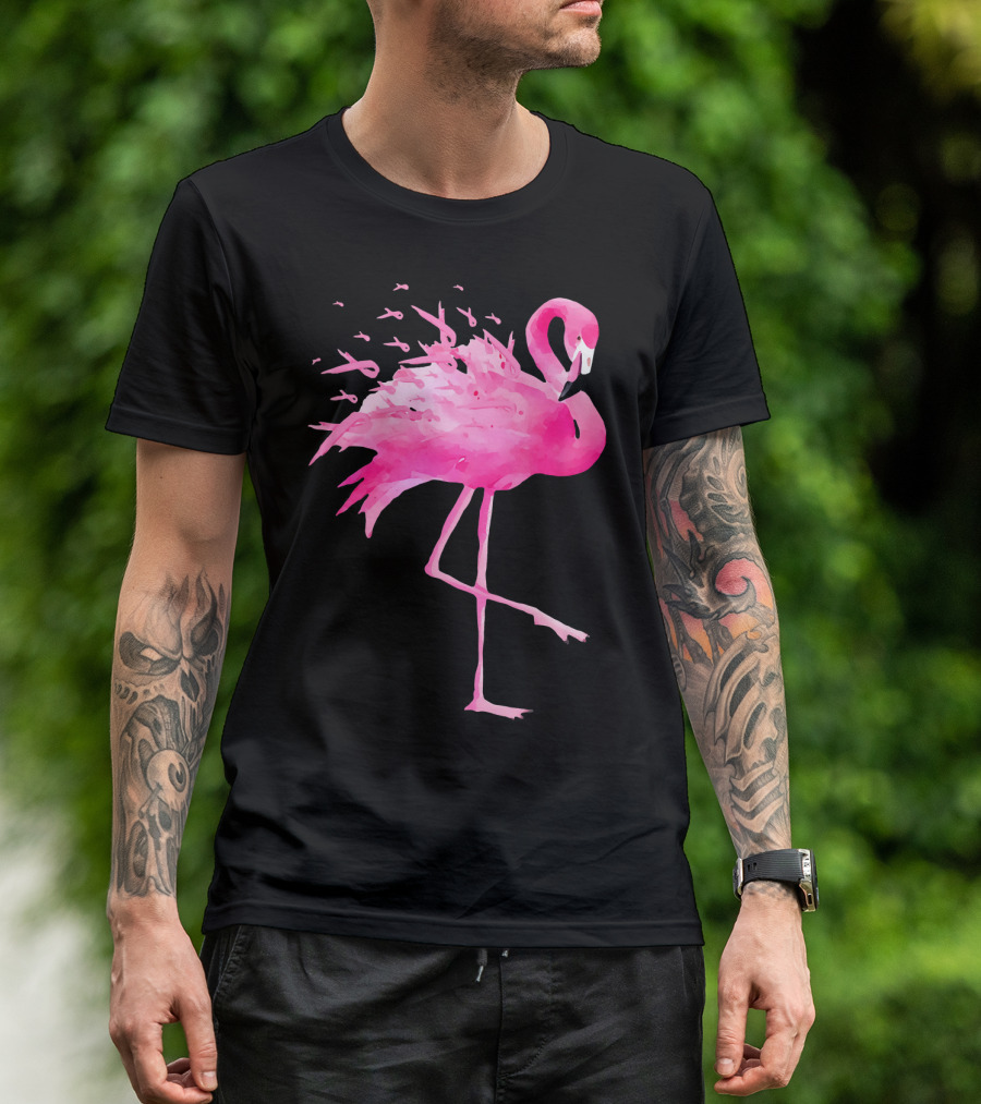 Funny Flamingo Breast Cancer Awareness Pink Bird Iconic T-Shirt