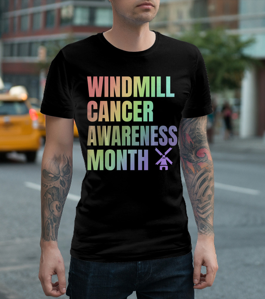 Windmill Cancer Awareness Month T-Shirt