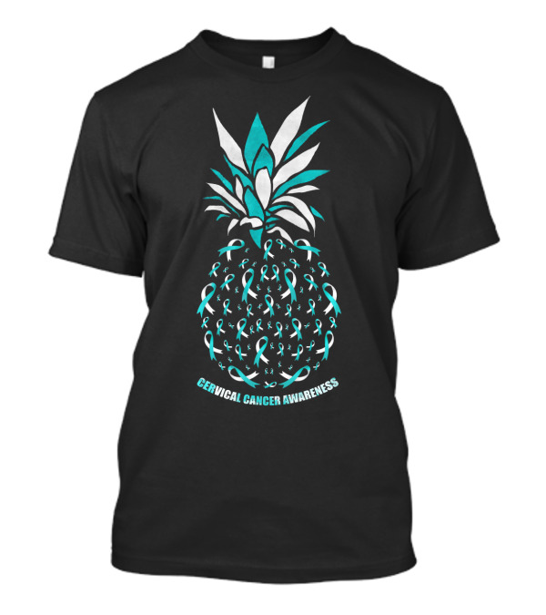 Cervical Cancer Awareness Pineapple With Ribbons T-Shirt