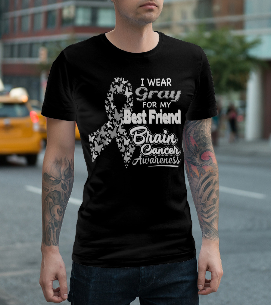 I Wear Gray for My Best Friend Brain Cancer Awareness T-Shirt