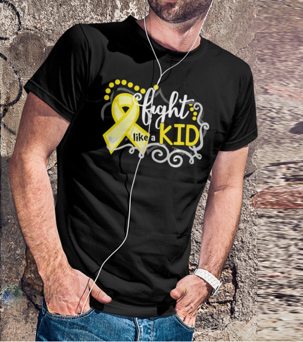 Fight Like A Kid Childhood Cancer Awareness Yellow T-Shirt