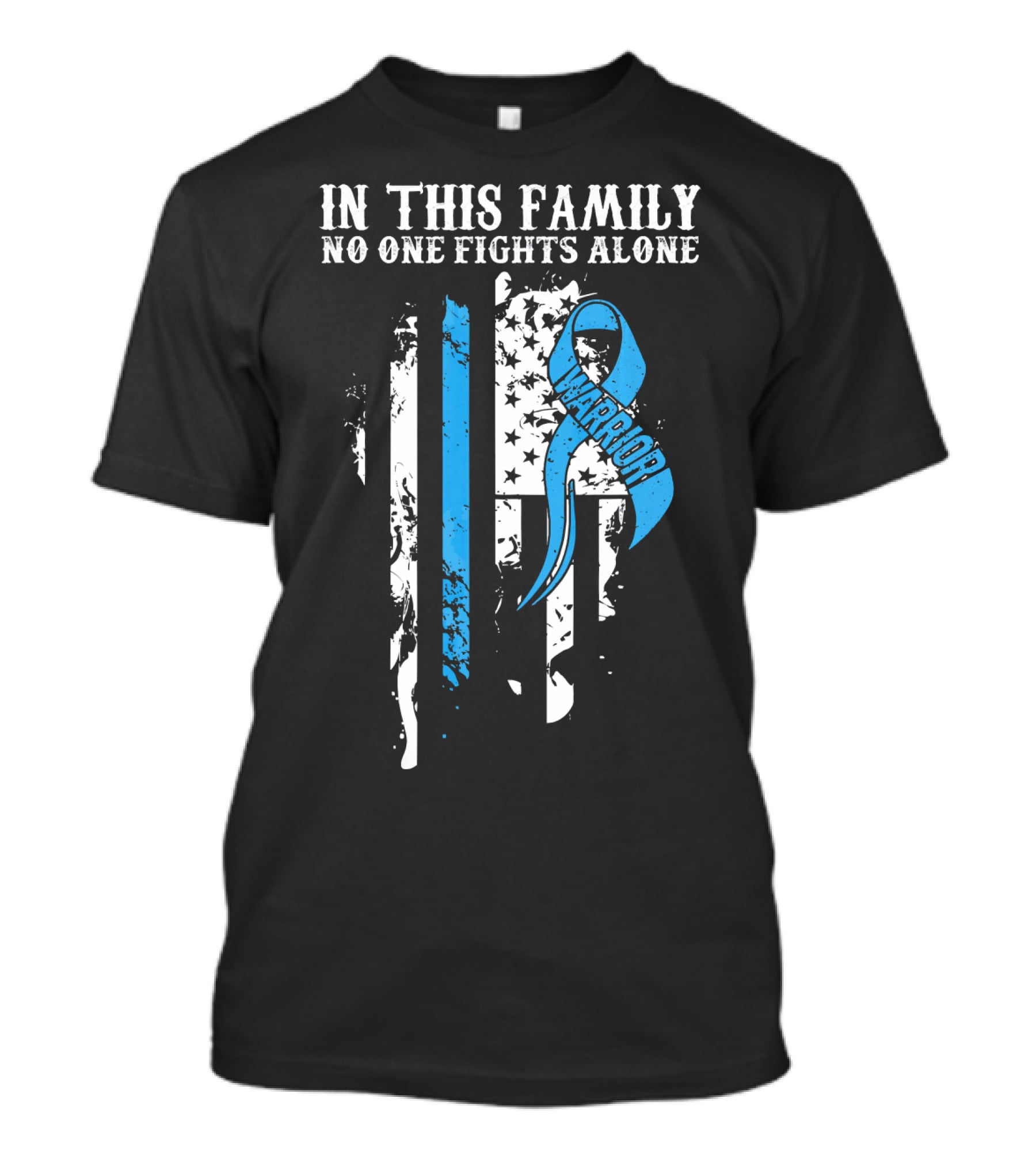 In This Family No One Fights Alone Warrior Prostate Cancer Awareness Support T-Shirt