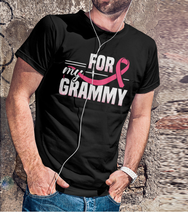 For My Grammy Pink Ribbon Breast Cancer Awareness T-Shirt