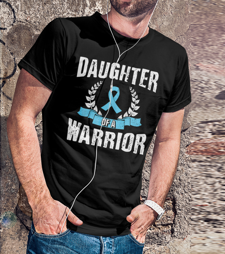 Daughter Of A Warrior Prostate Cancer Awareness Ribbon Laurel T-Shirt