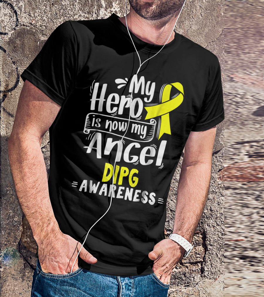 My Hero Is Now My Angel DIPG Awareness T-Shirt