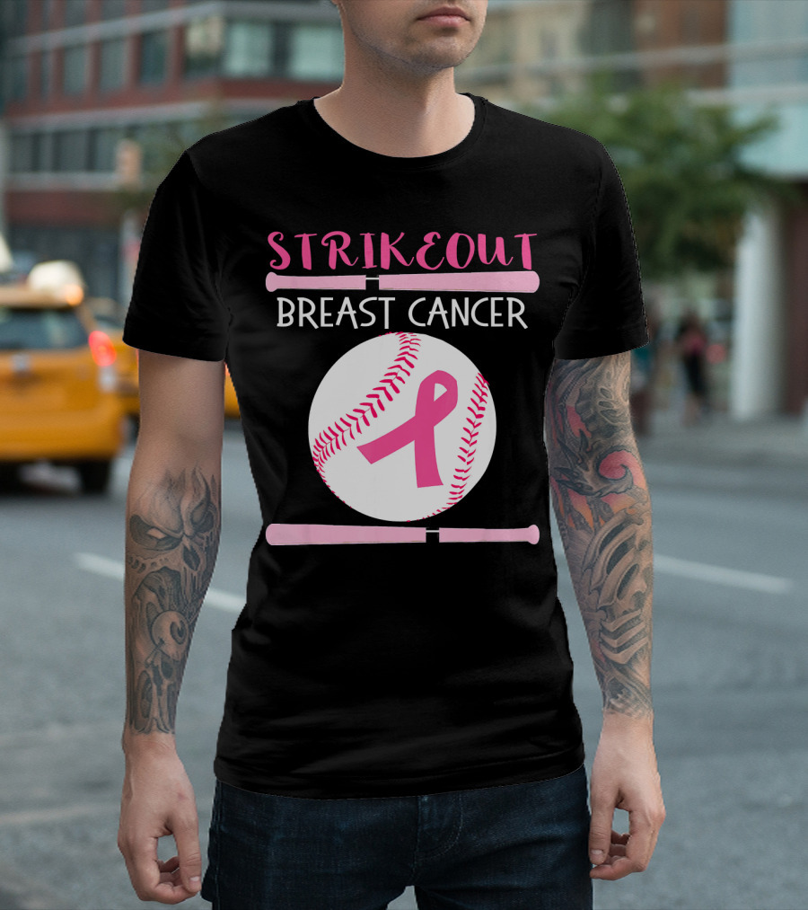 Strikeout Breast Cancer Baseball Catcher Player Team Co T-Shirt