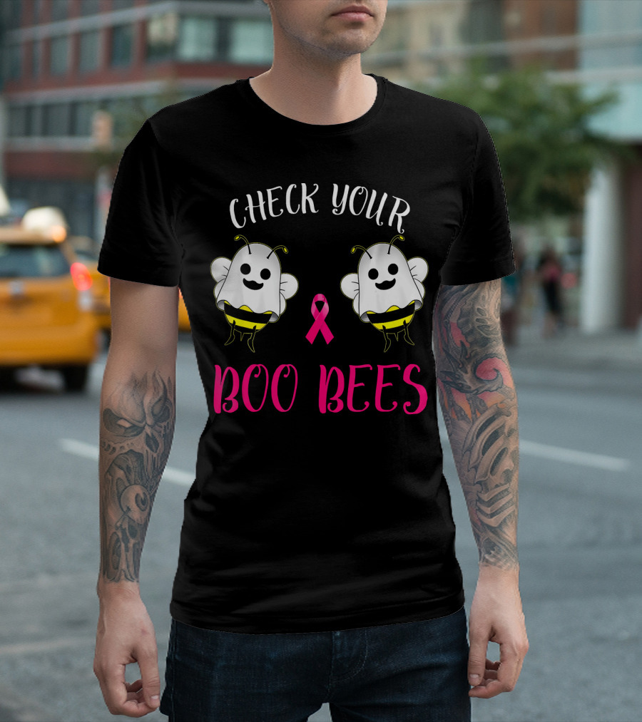 Check Your Boo Bees Breast Cancer Awareness Funny T-Shirt