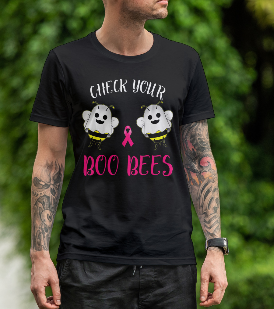 Check Your Boo Bees Breast Cancer Awareness Funny T-Shirt