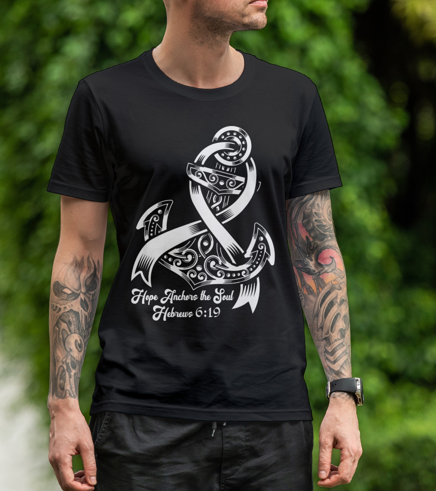 Hope Anchors The Soul Hebrews 6:19 Lung Cancer Awareness T-Shirt