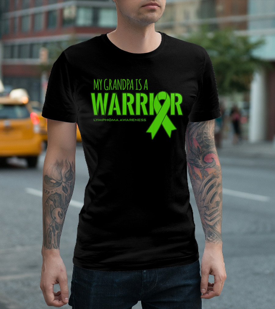 My Grandpa Is A Warrior Lymphoma Awareness T-Shirt