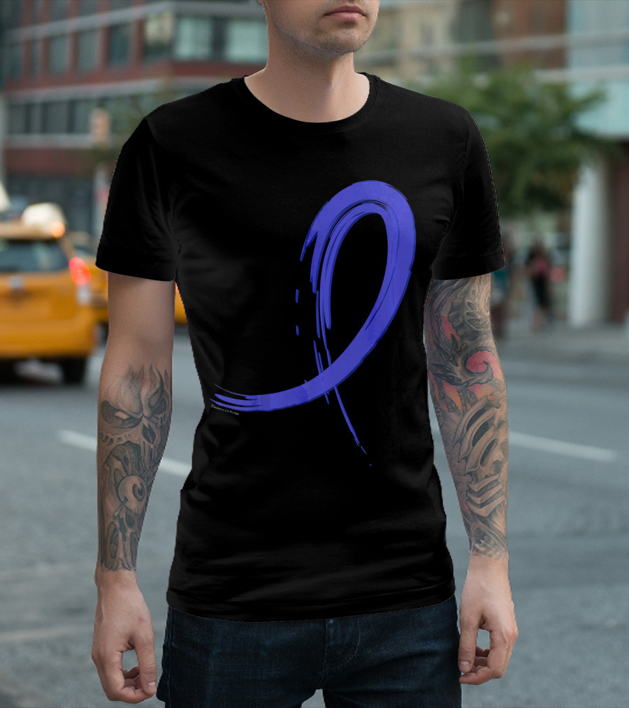 Colon Cancer Blue Graffiti Ribbon Awareness T-Shirt