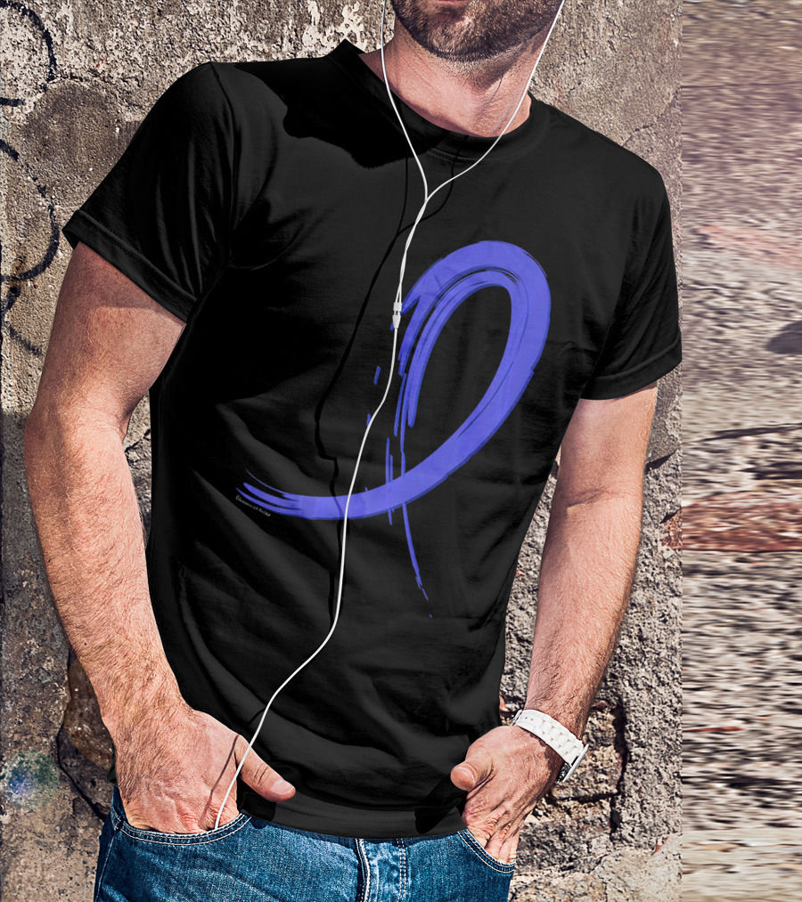 Colon Cancer Blue Graffiti Ribbon Awareness T-Shirt