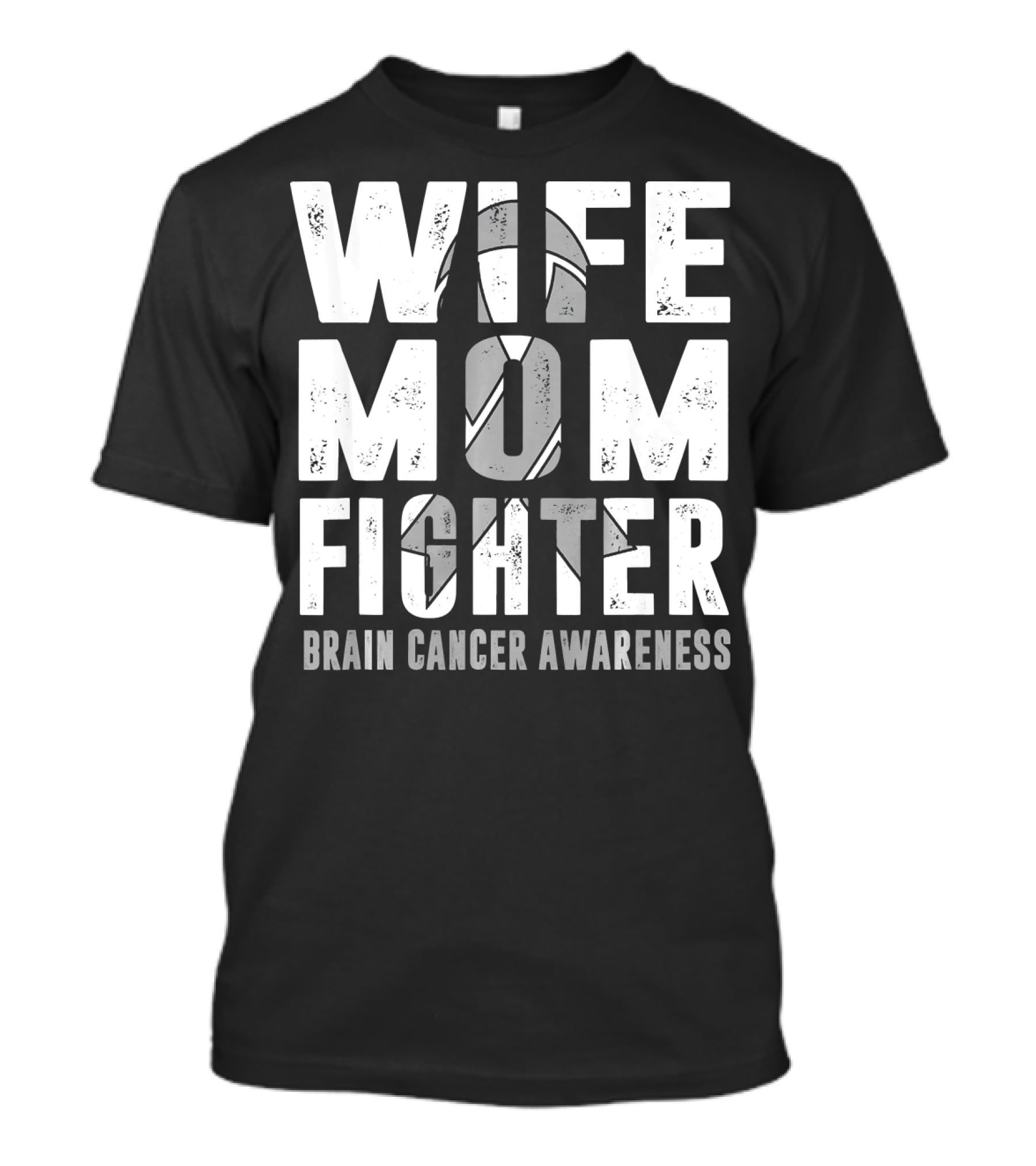Wife Mom Fighter Brain Cancer Awareness Support Tattoo T-Shirt