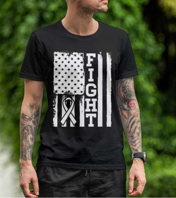 Fight Flag For Lung Cancer Awareness T-Shirt