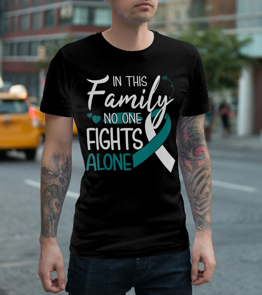 In This Family No One Fights Alone Awareness T-Shirt