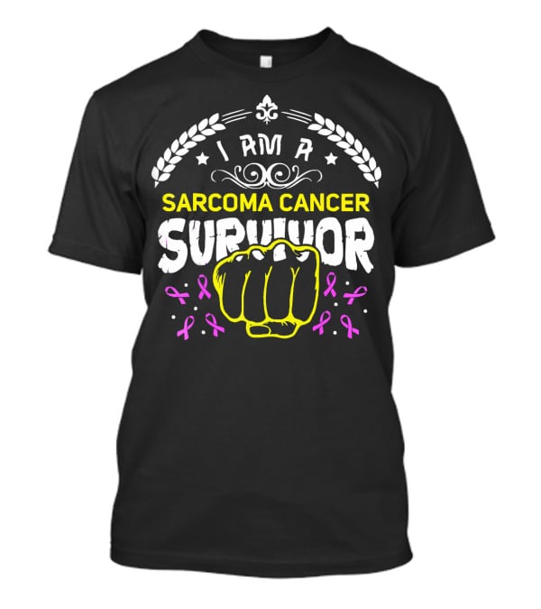 I Am A Sarcoma Cancer Survivor Fighting Spirit With Pink Ribbons T-Shirt