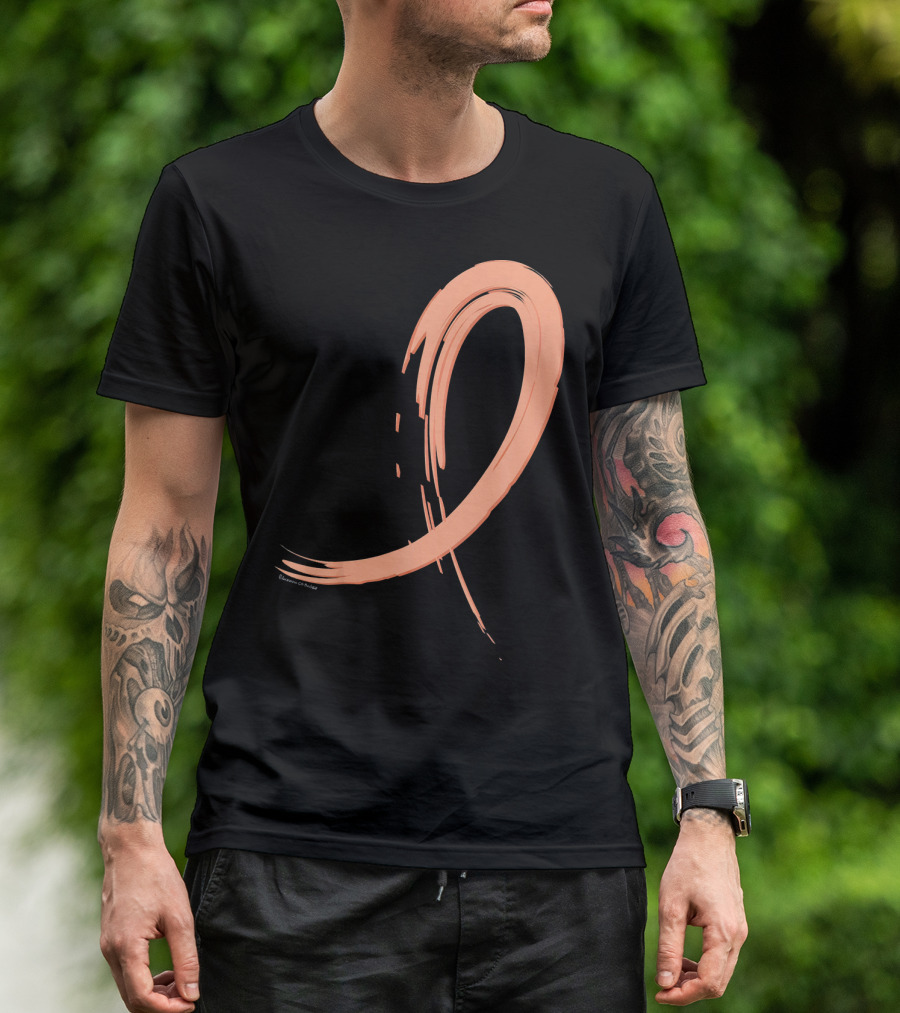 Endometrial Cancer Peach Ribbon Graffiti T-Shirt