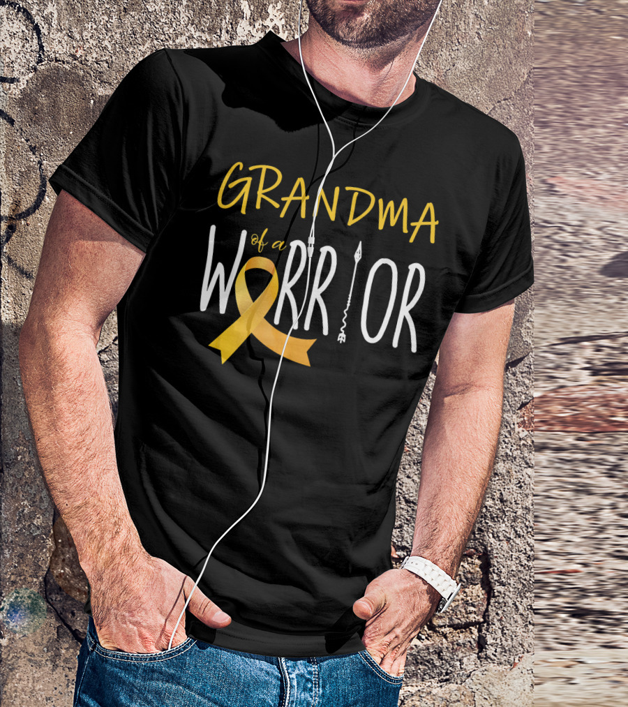 Grandma Of A Warrior Childhood Cancer Awareness T-Shirt