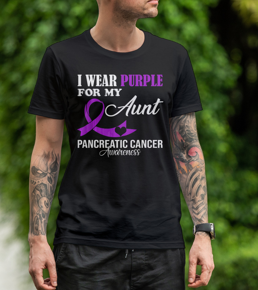 I Wear Purple For My Aunt Pancreatic Cancer Awareness T-Shirt