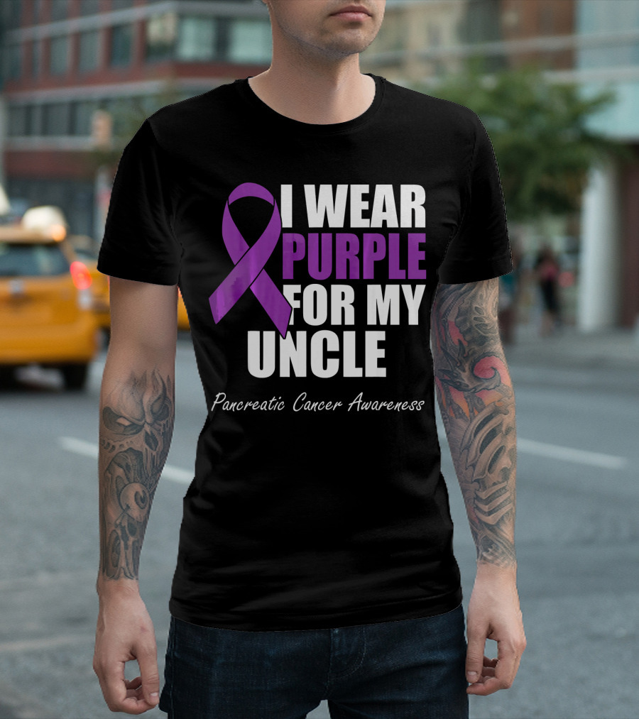 I Wear Purple For My Uncle Pancreatic Cancer Awareness T-Shirt