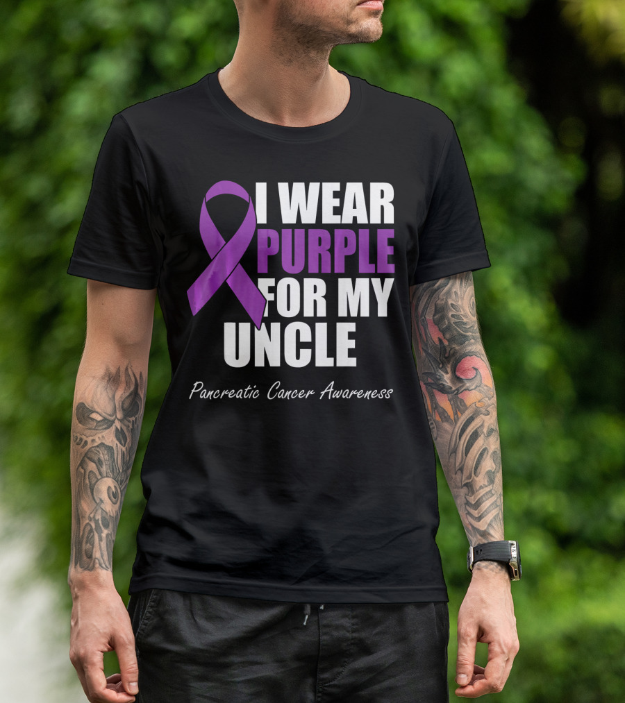 I Wear Purple For My Uncle Pancreatic Cancer Awareness T-Shirt