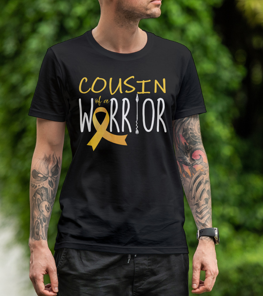 Cousin Of A Warrior Childhood Cancer Awareness T-Shirt