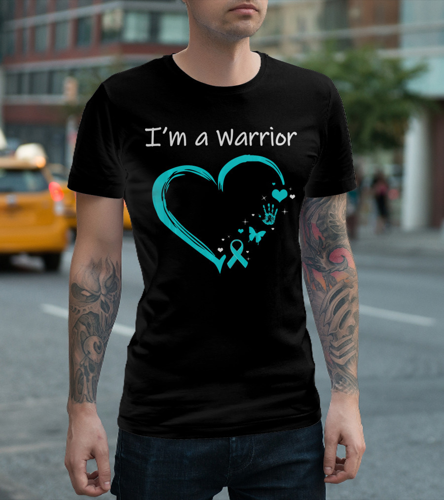 I'm a Warrior Ovarian Cancer Heart Awareness T-Shirt