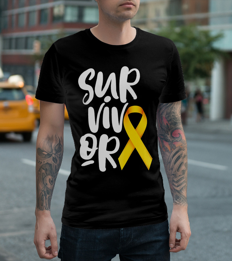 Sarcoma Bone Cancer Survivor Yellow T-Shirt