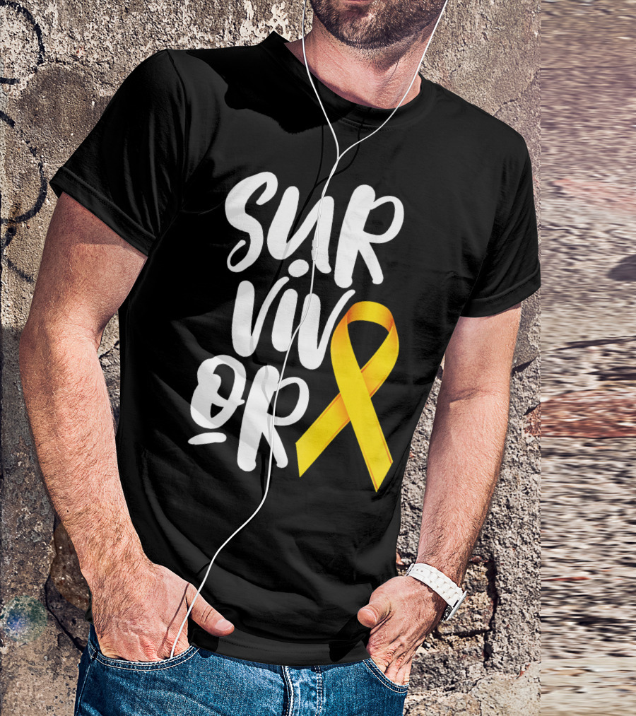 Sarcoma Bone Cancer Survivor Yellow T-Shirt