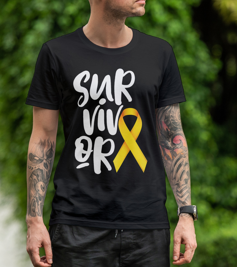 Sarcoma Bone Cancer Survivor Yellow T-Shirt