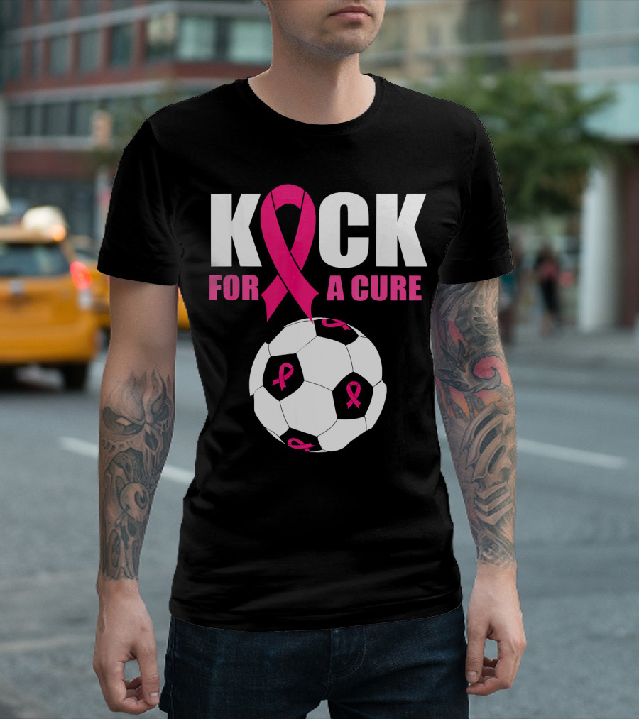 Kick For A Cure Soccer Ball Pink T-Shirt