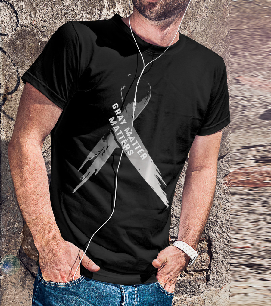 Gray Matter Matters National Brain Tumor Cancer Awareness T-Shirt