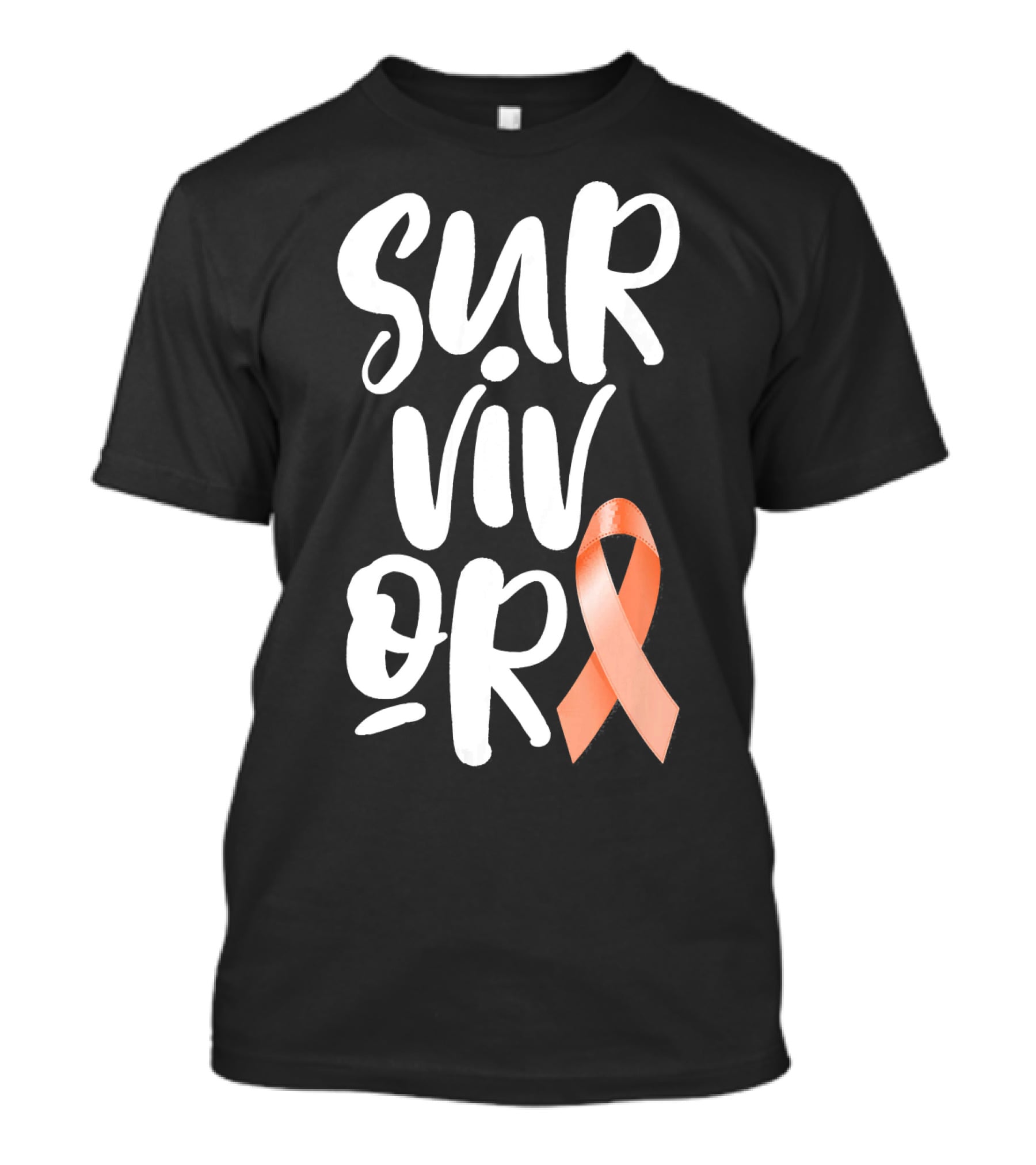 Survivor Uterine Cancer Peach Ribbon Awareness T-Shirt